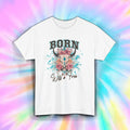 Born Wild and Free Shirt Bull Skull Floral Western Country Cowgirl Tee S-5XL