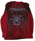 🔥 Vintage Y2K Raw State Redemption Thermal Shirt Cross Wings Mens Medium 27x19