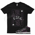 Black KING T Shirt for Fragment x N Dunk High Beijing Wine Purple