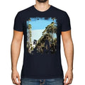 L. A. Los Angeles Grunge Print T-Shirt Malloppo Beach Top White Sleeve