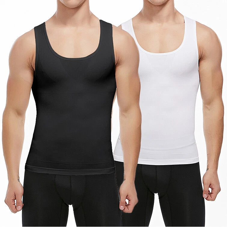 Men Compression Shirts Abdomen Gynecomastia  Slimming Body Shaper Vest Tank Tops