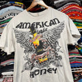 Y2K wild turkey American honey whisky graphic big print  t shirt white