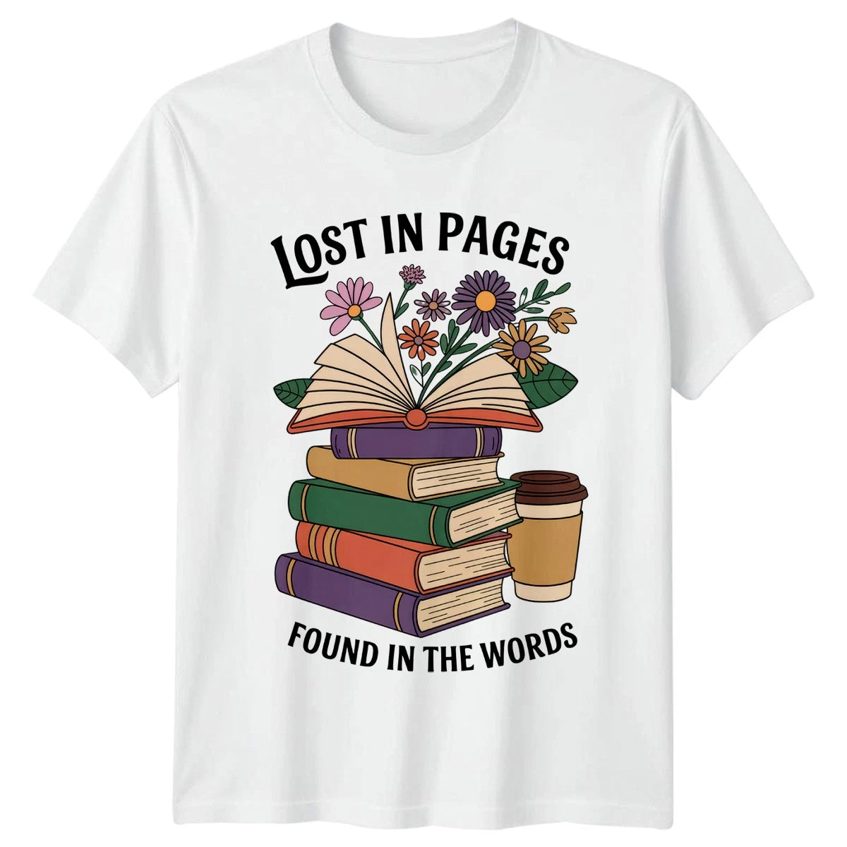 Lost In Pages Found In T-Shirt Book Lovers Reading