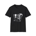 Skunk Cute Cartoon Kawaii Black Tee Nature Hearts Graphic T-Shirt