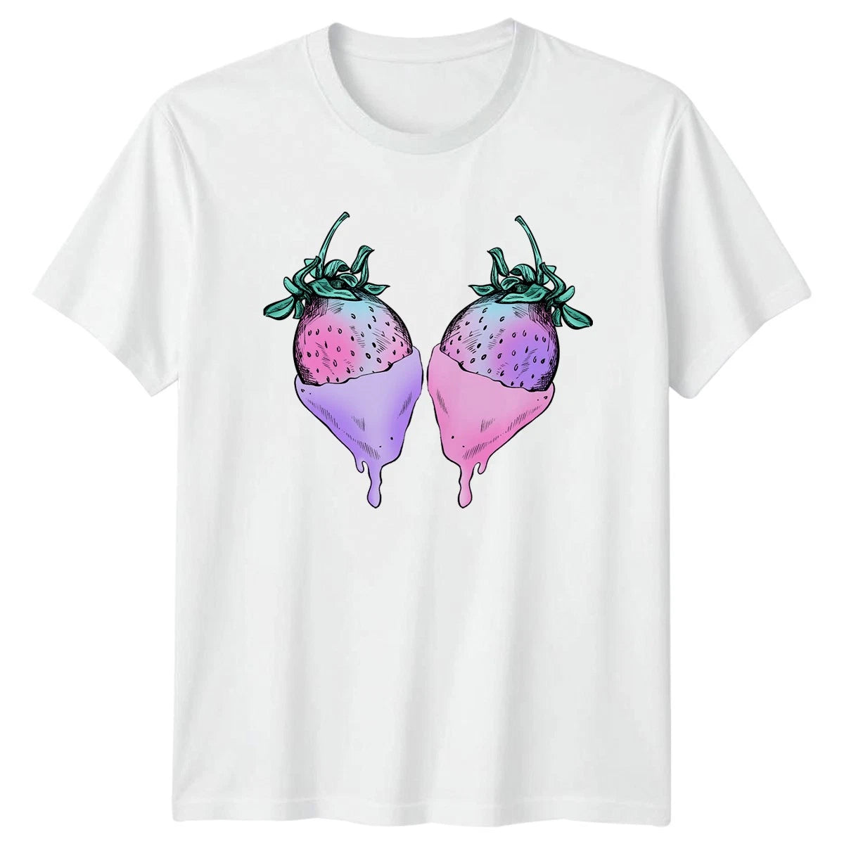 Pastel Goth Strawberry Valentines Day T-Shirt Strawberry Dessert Valentines Day