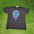 Vintage Y2K Dripping Smiley Emoji Shirt Medium 19x25 Neon