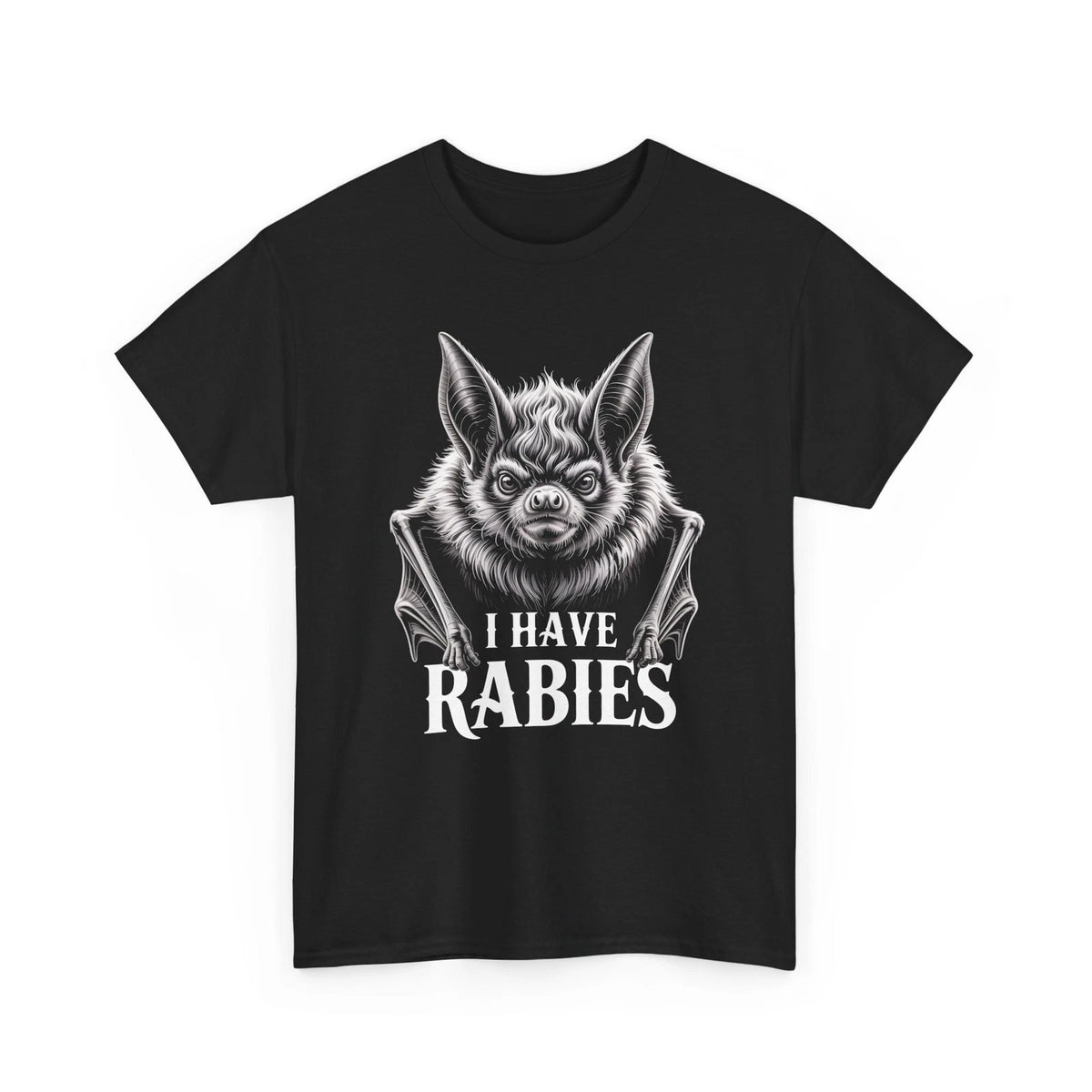 I Have Rabies Shirt Funny Sarcastic Bat Graphic Gothic Horror Halloween Gift Tee