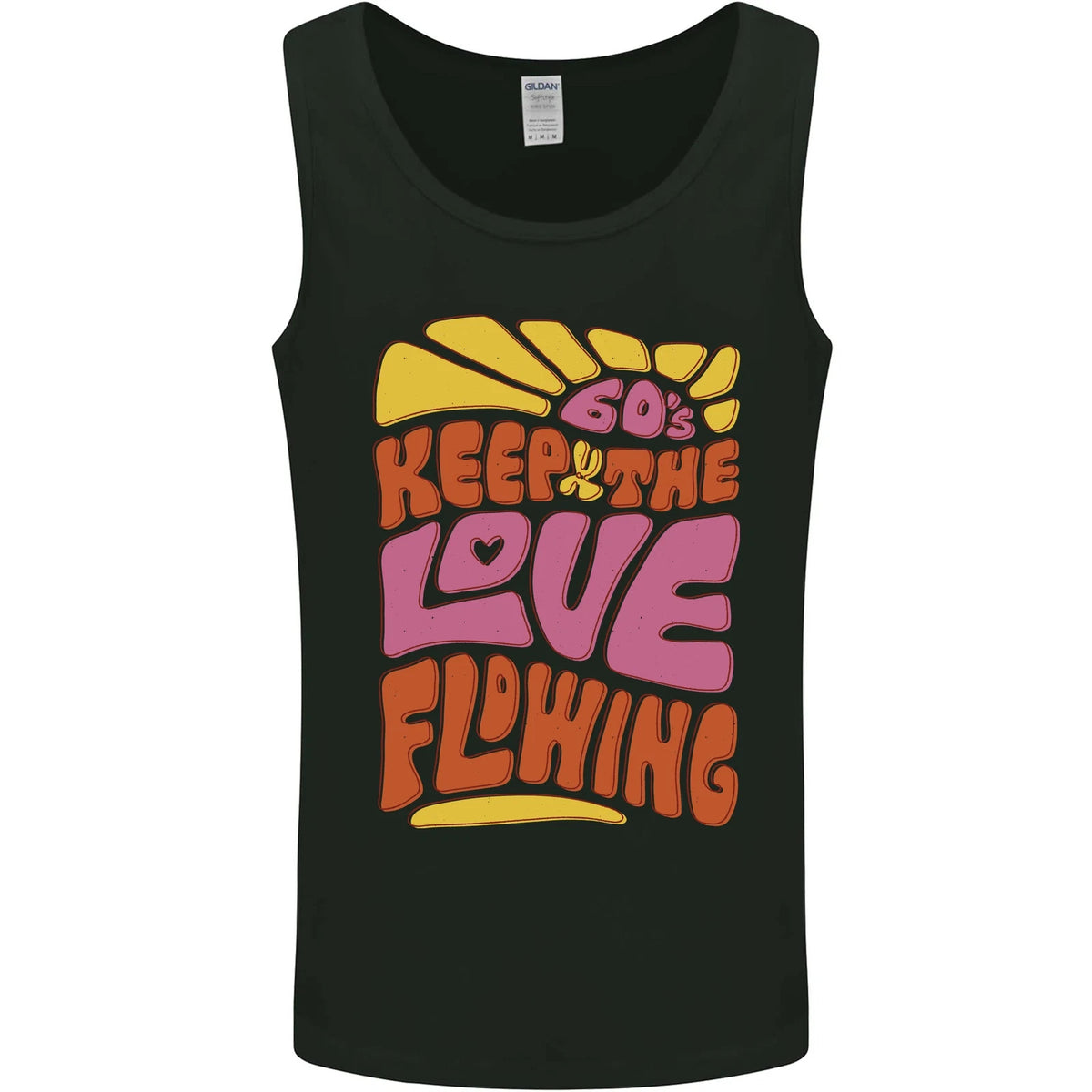 60s Keep the Love Flowing Funny Hippy Peace Mens Vest Tank Top