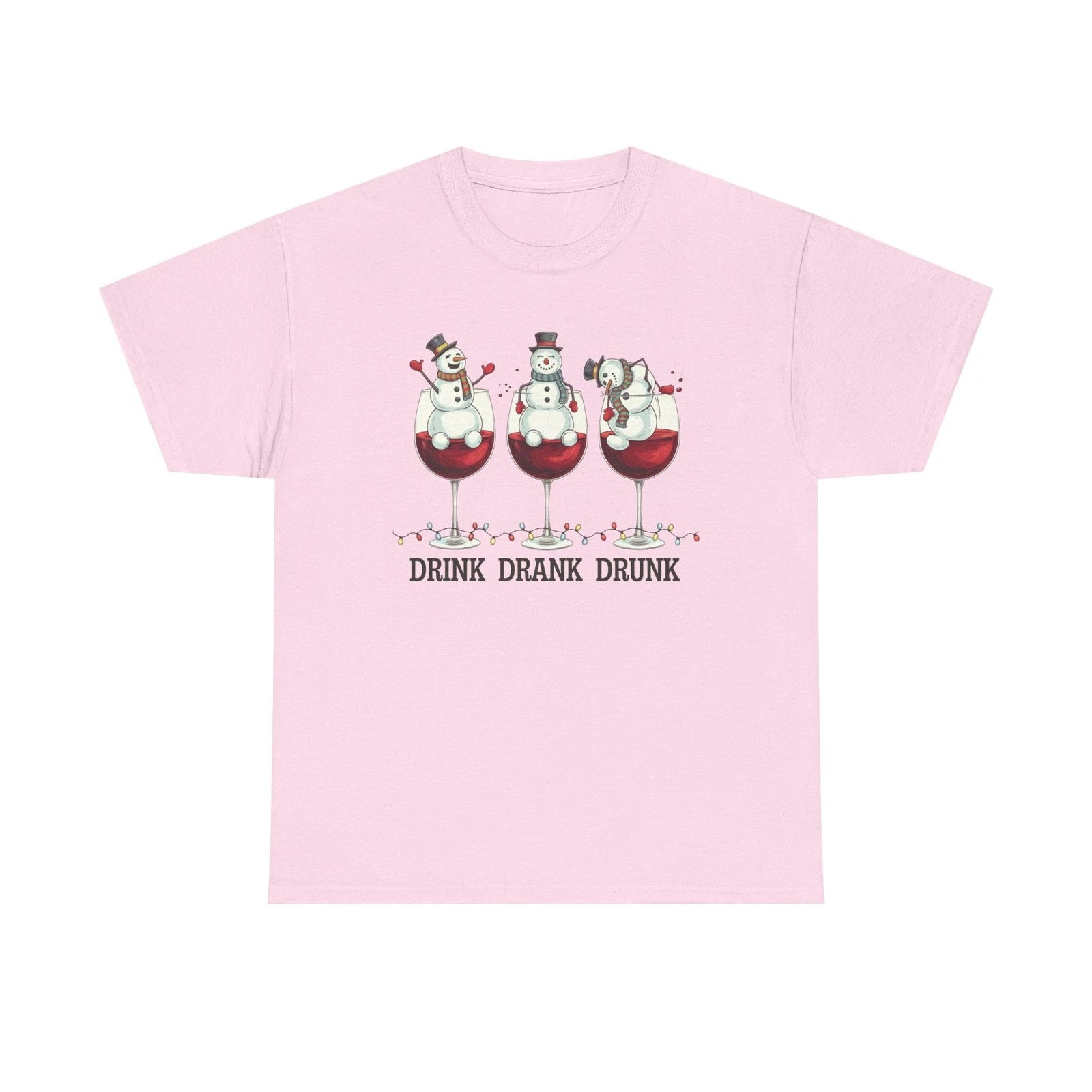 Drink Drank Drunk Christmas Shirt Funny Wine Snowman Tee Holiday Humor Gift