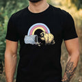 Mens Raccoon Print Cotton T-Shirt Size XS to 5XL