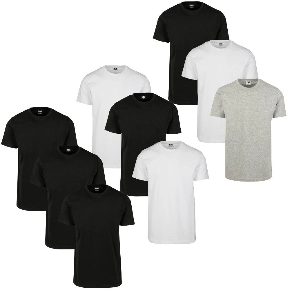 Urban Classics Basic 3-Pack Men's Empty Summer Crew Neck Cotton T-Shirt