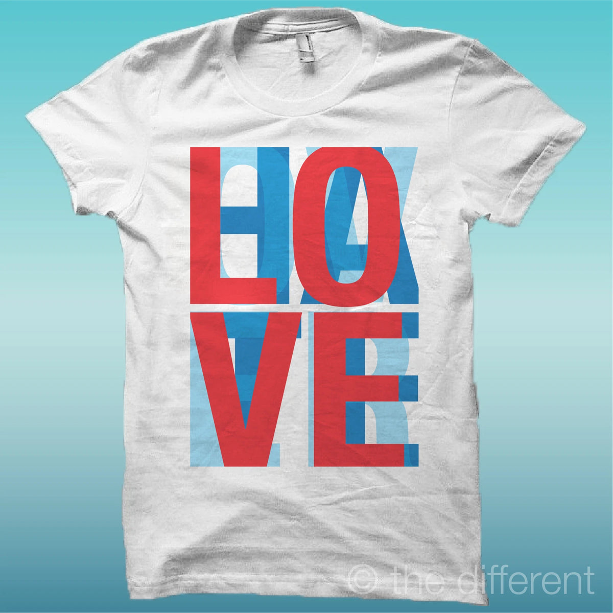 T-Shirt " Love Over Hate " White The Happiness Is Have My T-Shirt New