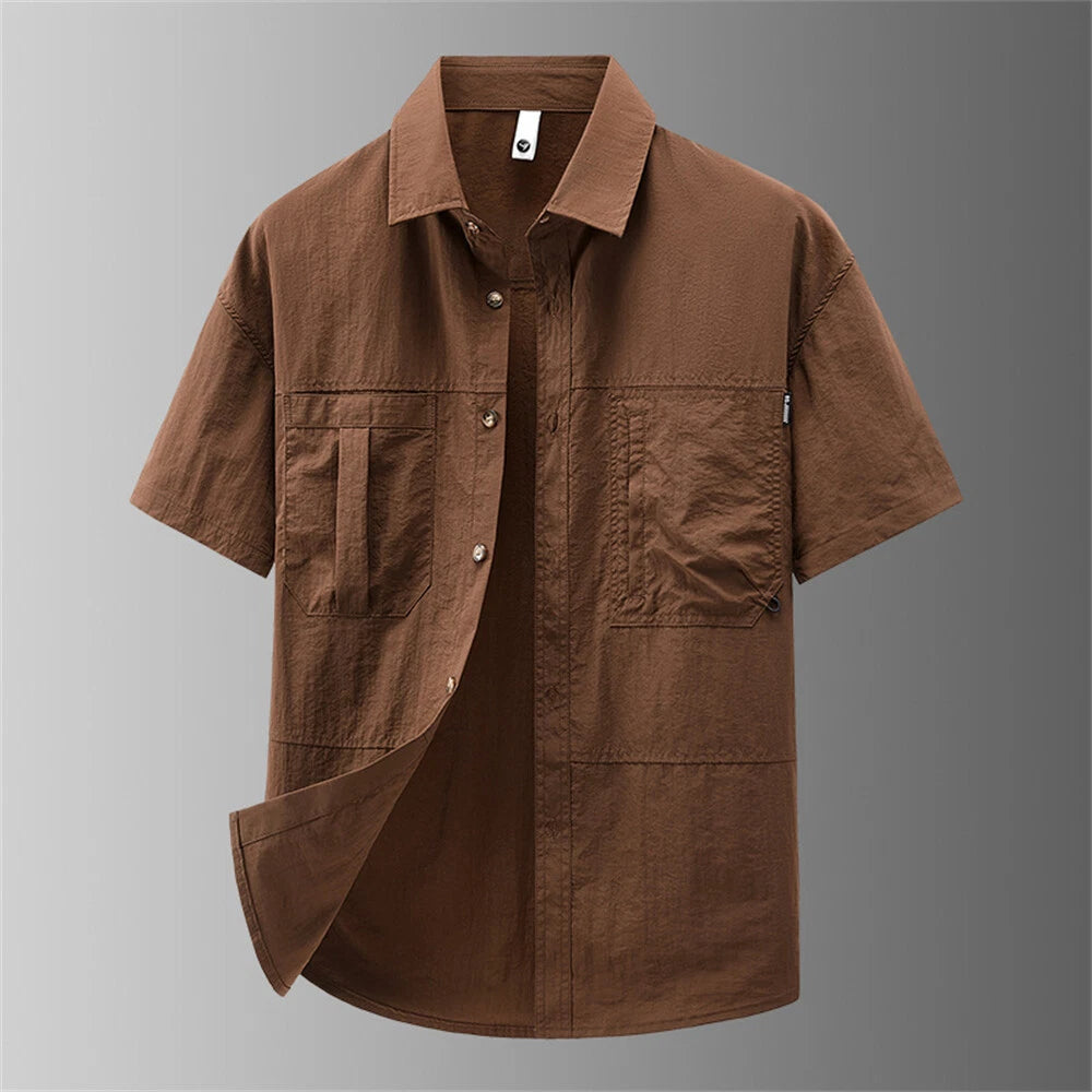 Men's Short Sleeve Button Down Shirt Casual Vacation Shirts Summer Top