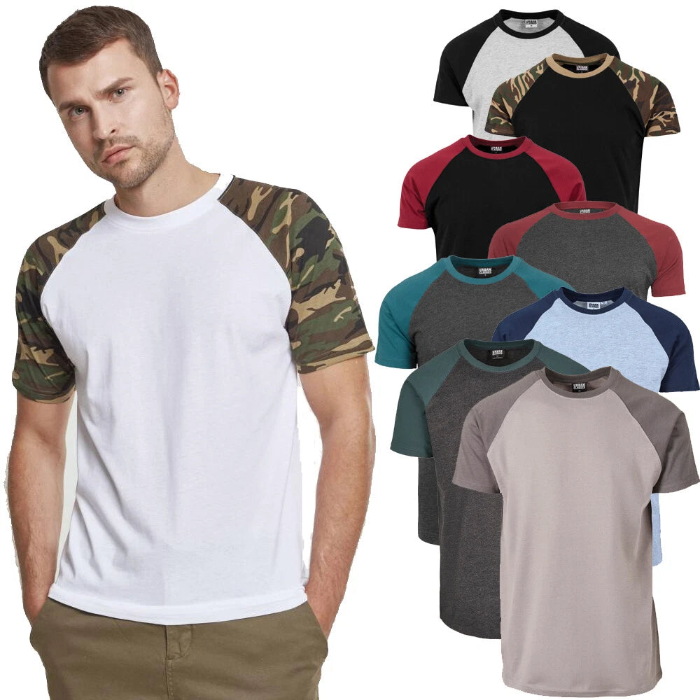 Urban Classics Raglan Contrast Tee Mens Men T-Shirt 2-Tone Baseball College