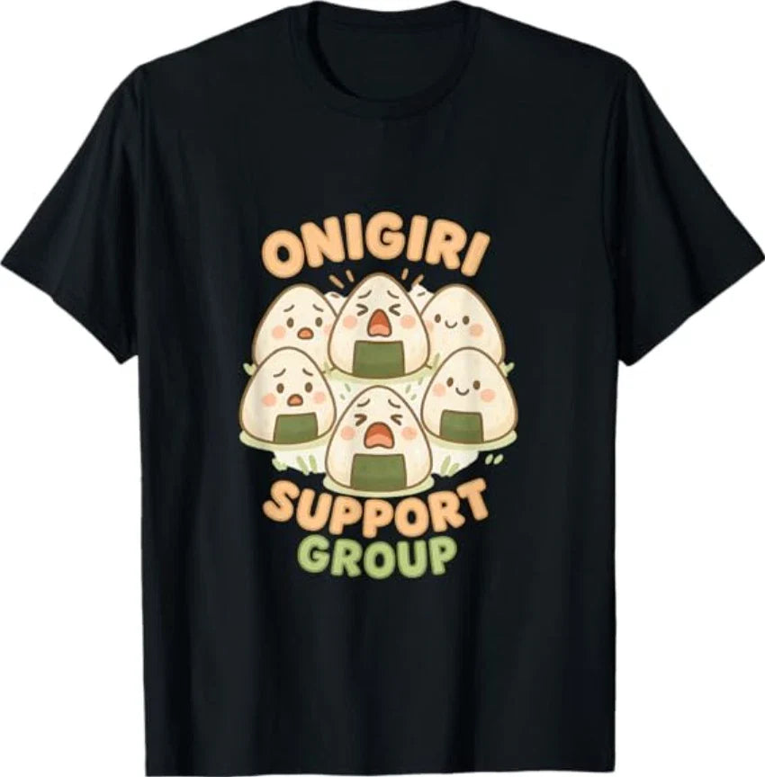Cute Onigiri Support Group Circle Kawaii Sushi Snack Art T-Shirt