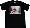 Kings Of NY Sexy Red Lips Printed Graphic Streetwear Style T-Shirt Black New NYC