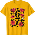 Meme Six Seven 67 Meme Six Seven Valentine Hearts Unisex T-Shirt