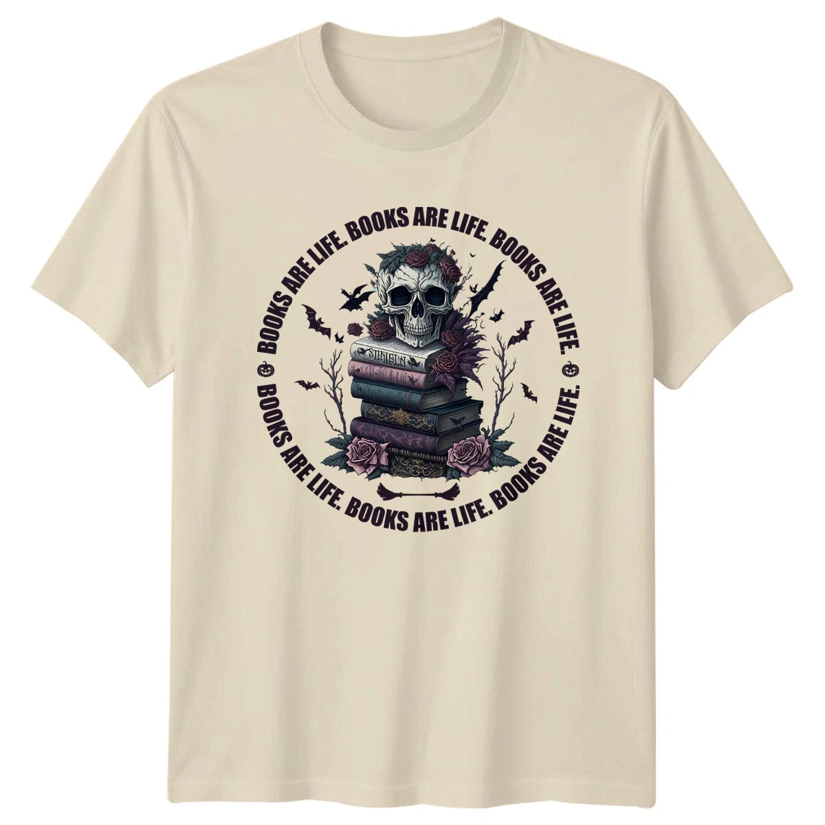 Books Are Life Books Are T-Shirt Gothic Reading Gift For Him And Her