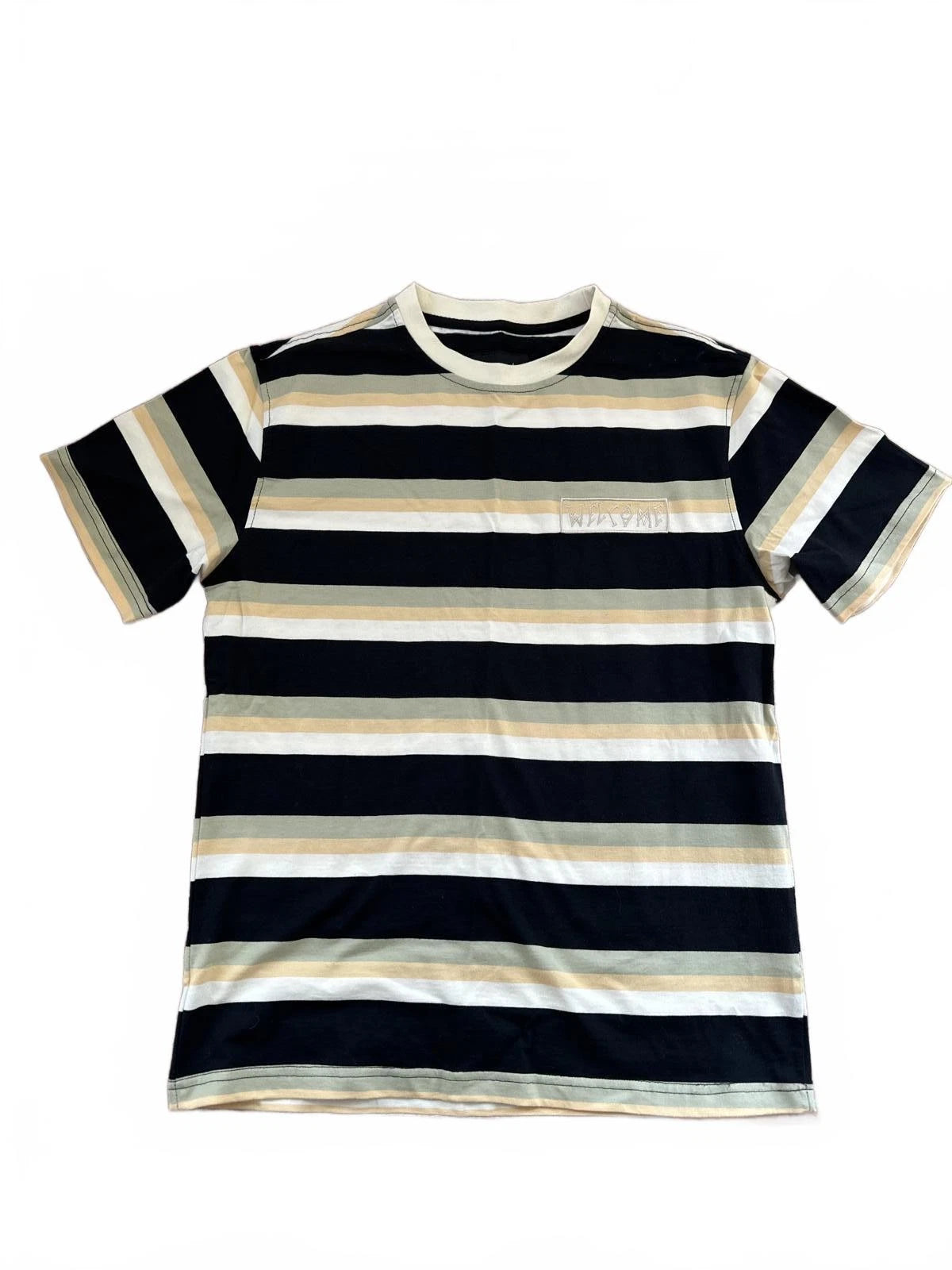 Stylish Striped Cotton T-Shirt Size M