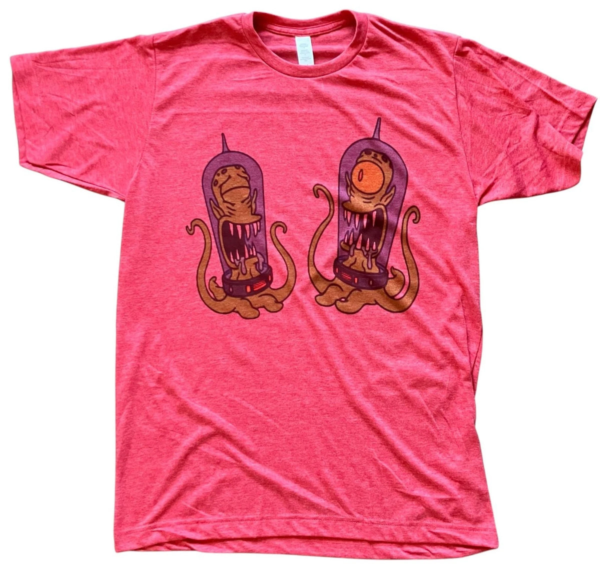 The Simpsons Kang & Kodos Retro Vintage Style T-Shirt Red Soft Style Gift Idea