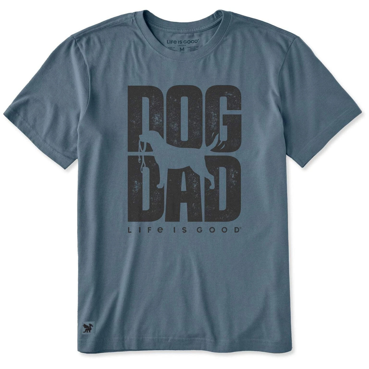 Life is Good 153470 - Men's Dog Dad Silo Stack Short Sleeve Tee - Slate Blue