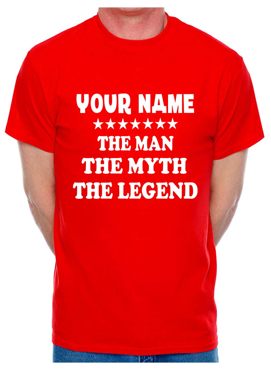 Personalised Mens Tee Funny Gift The Man The Myth Your Name Here Custom T-shirt