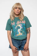 Def Leppard T Shirt Hysteria Album Art Band Logo new Official Unisex Green