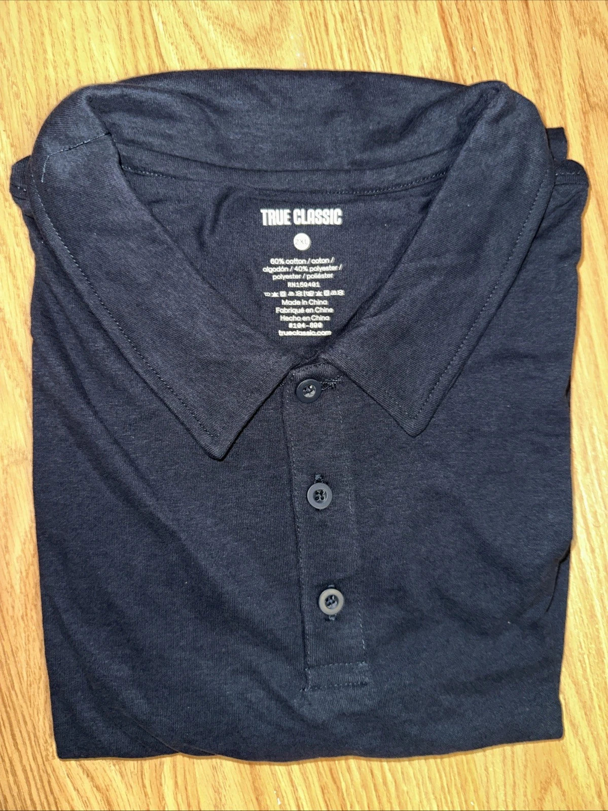 True Classic Premium Quality Polo Short Sleeve Shirt Mens Blue 2X