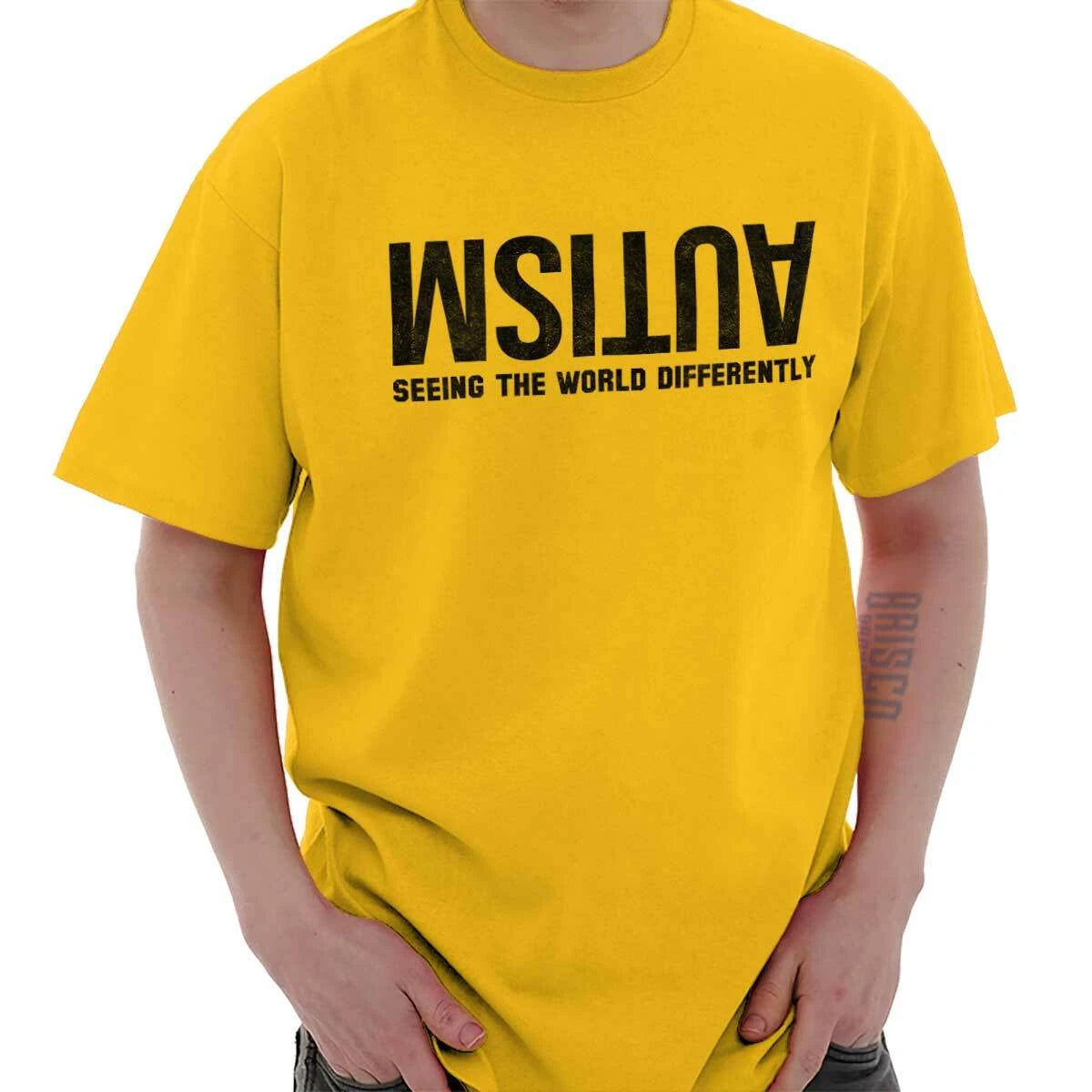 Autism Seeing The World Differently Advocate Womens or Mens Crewneck T Shirt Tee