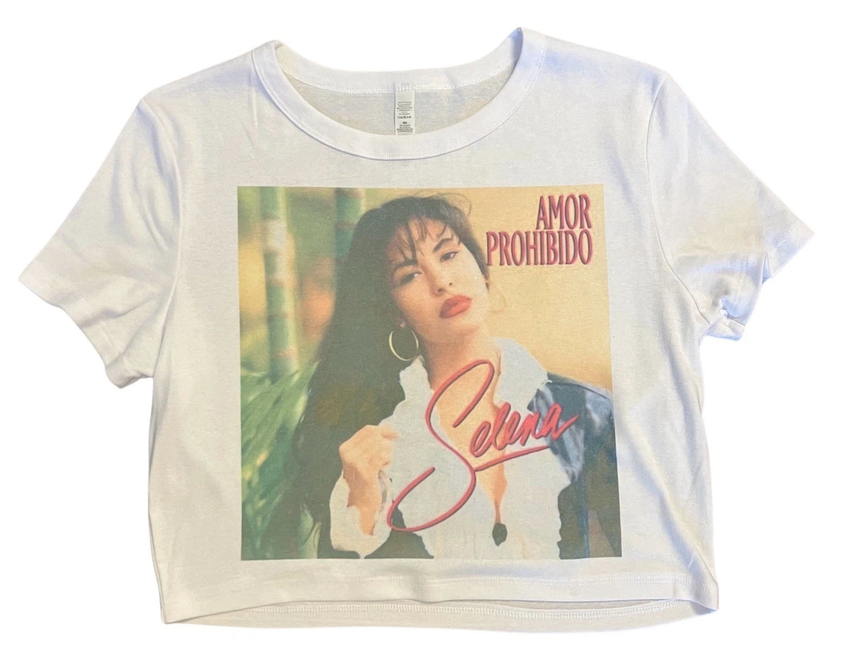 Como La Flor Selena Retro Vintage Graphic Design Crop Top Soft Style
