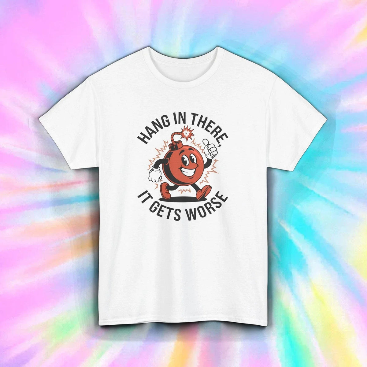 Hang in There Shirt Funny Dark Humor Bomb Cartoon Sarcastic Meme Tee S-5XL