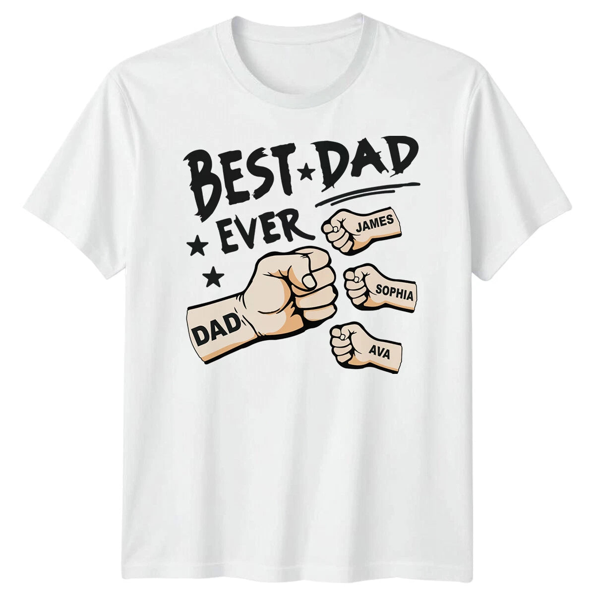Fist Bump Best Dad Ever Personalised Mens Funny Fathers Day T-Shirt Tee Papa #FD
