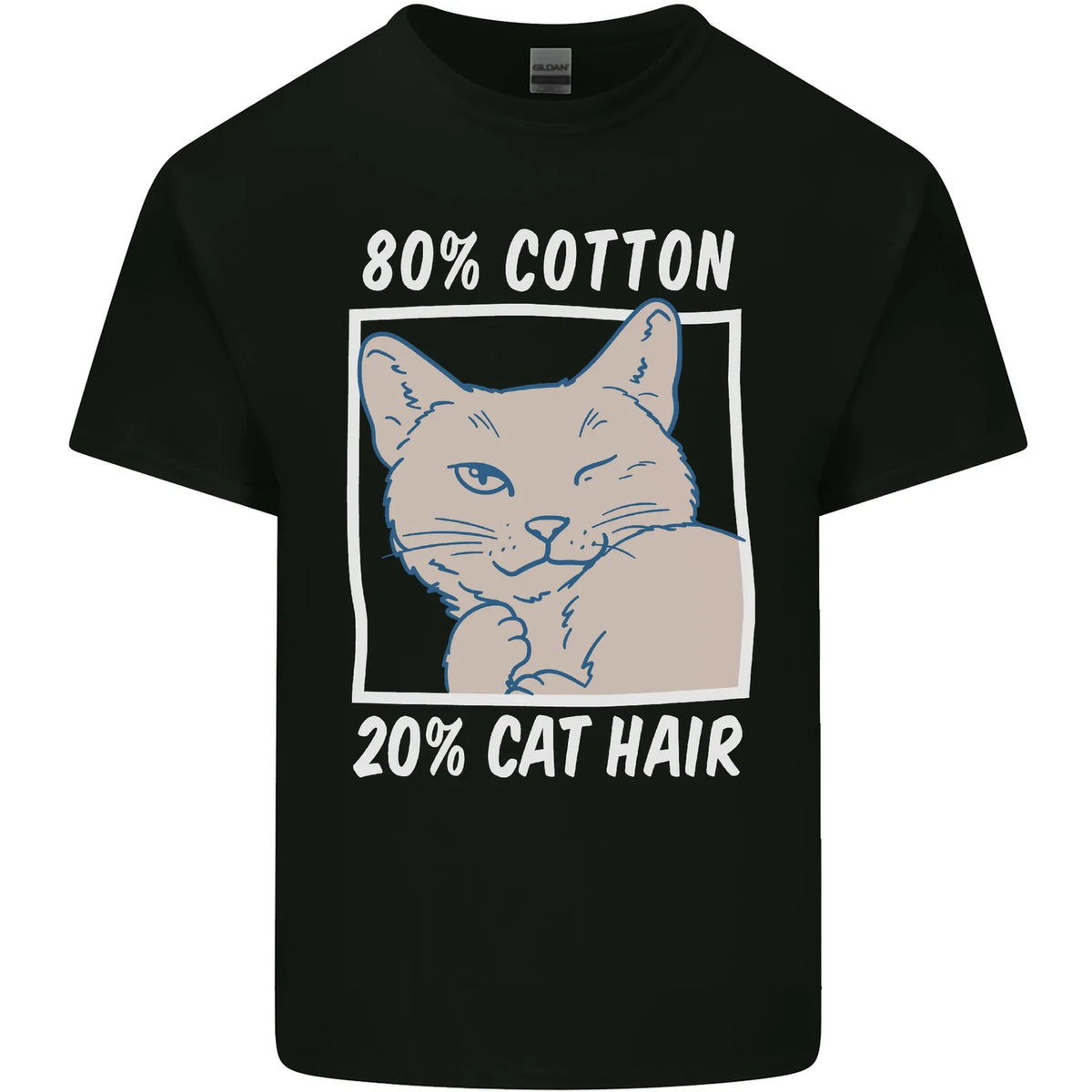 Part Cotton Part Cat Hair Funny Mens Cotton T-Shirt Tee Top