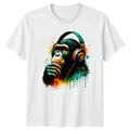 Ape With Headphones Animals Mens T-Shirt Cool Chimpanzee Tee