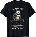 Kinda Fit Sorta Fat Gym Panda Weightlifting Workout Fitness T-Shirt