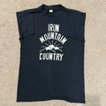 Vintage 80s Iron Mountain Country Nature Simple T Shirt Large Black 50/50