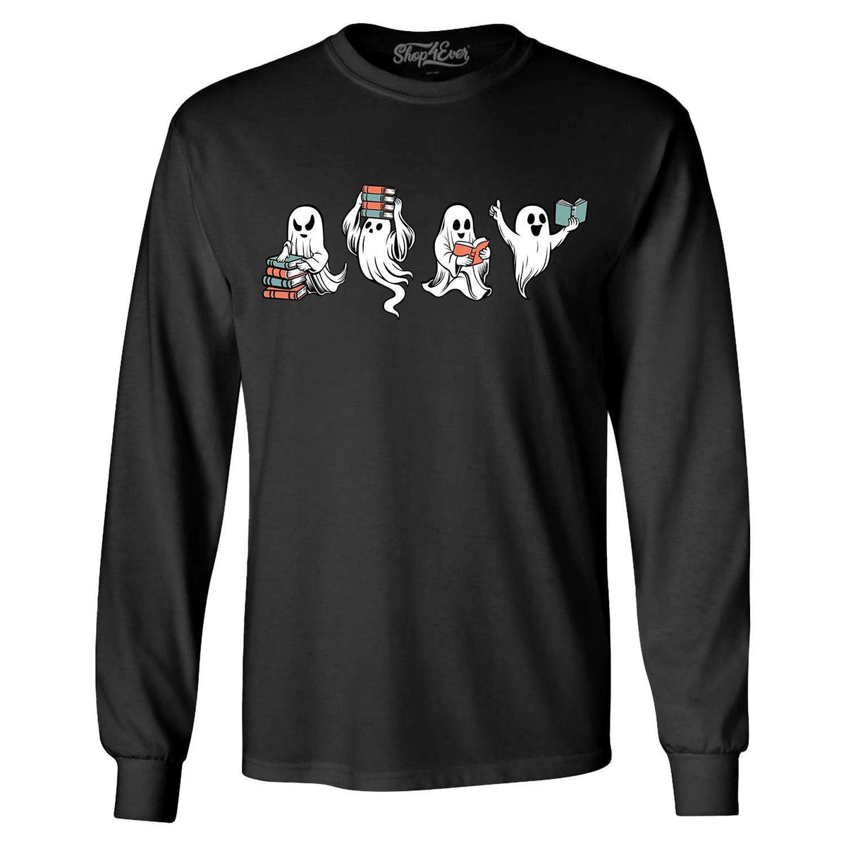 Ghosts and Books Long Sleeve Halloween Shirt
