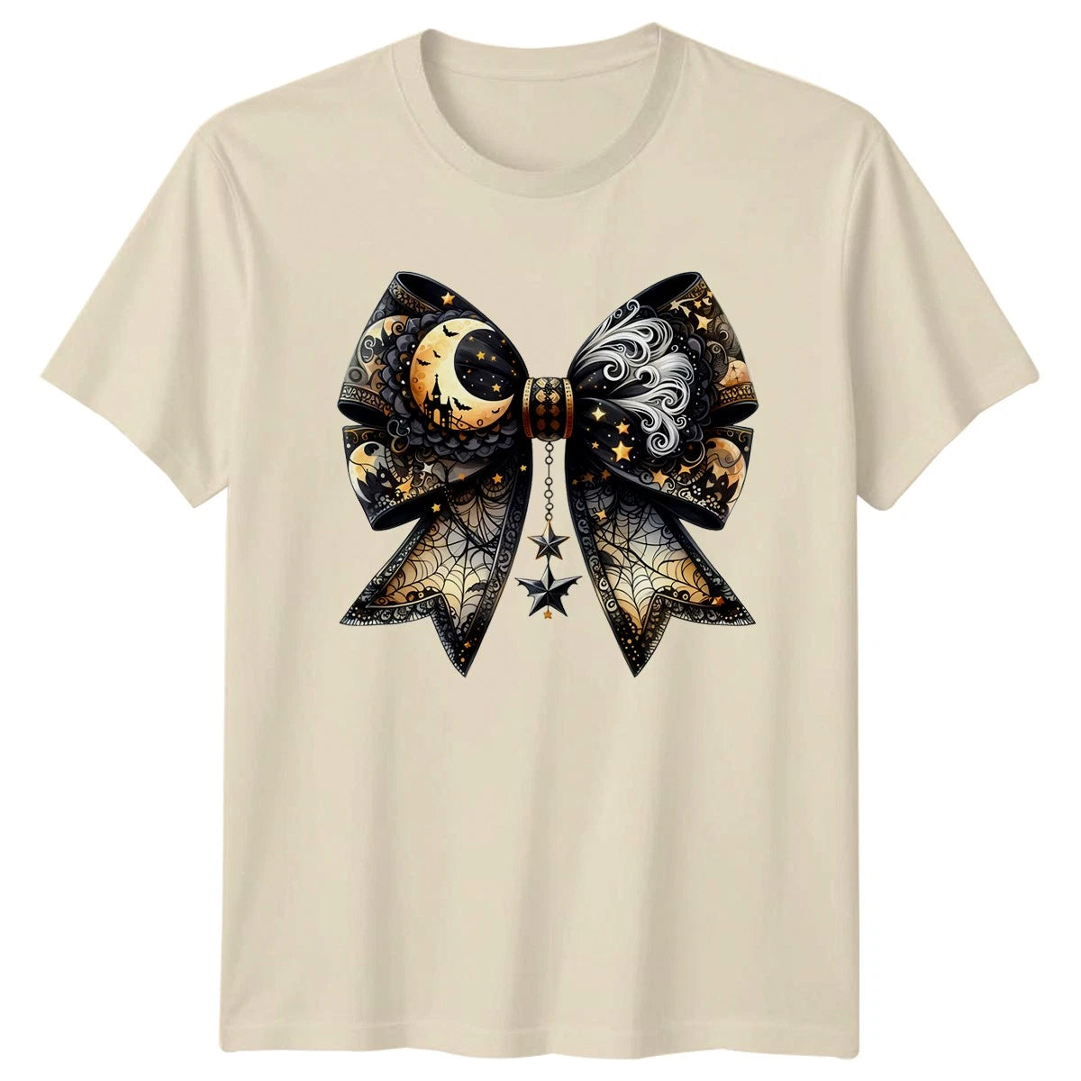 Ornate Bow Gothic Fantasy Halloween Mens Womens Graphic Tee Dark Style