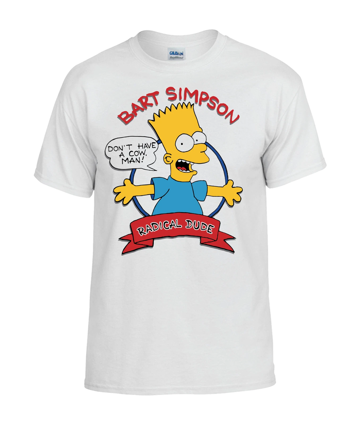 Bart Simpson Radical Dude Don't Have a Cow T-Shirt 90 style recreated