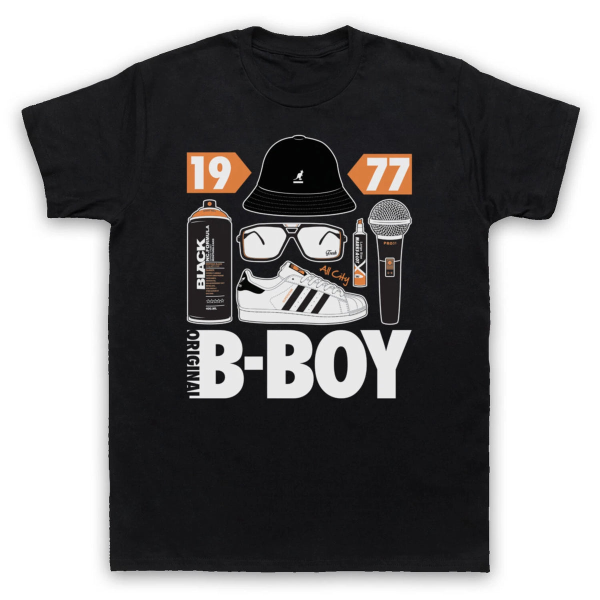 ORIGINAL B-BOY BREAKDANCING SLOGAN HIP HOP DANCE RETRO MENS & WOMENS T-SHIRT