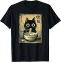 Kawaii Ramen Cat Retro Japanese Noodles Artwork T-Shirt