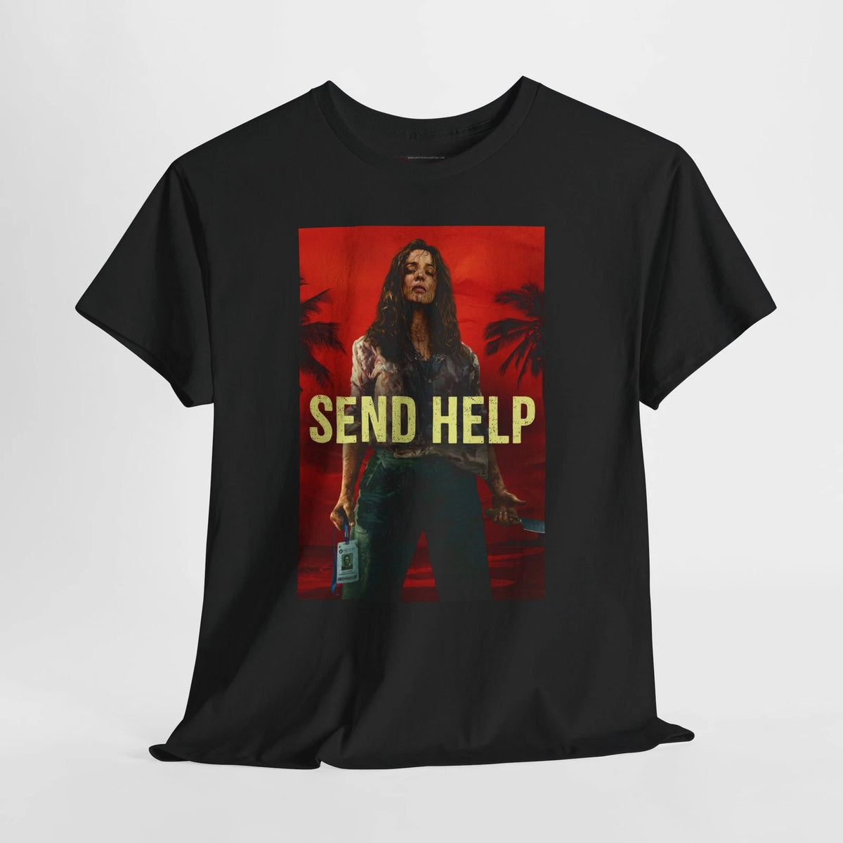 Send Help 2026 Retro Movie Poster Horror Unisex Graphic T-Shirt