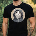 Mens Anime Cat Print Cotton T-Shirt Size XS to 5XL