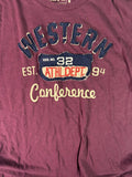 2000s Burgundy Blue Cream Old Navy "Western Confernece" Front Graphic Size XL