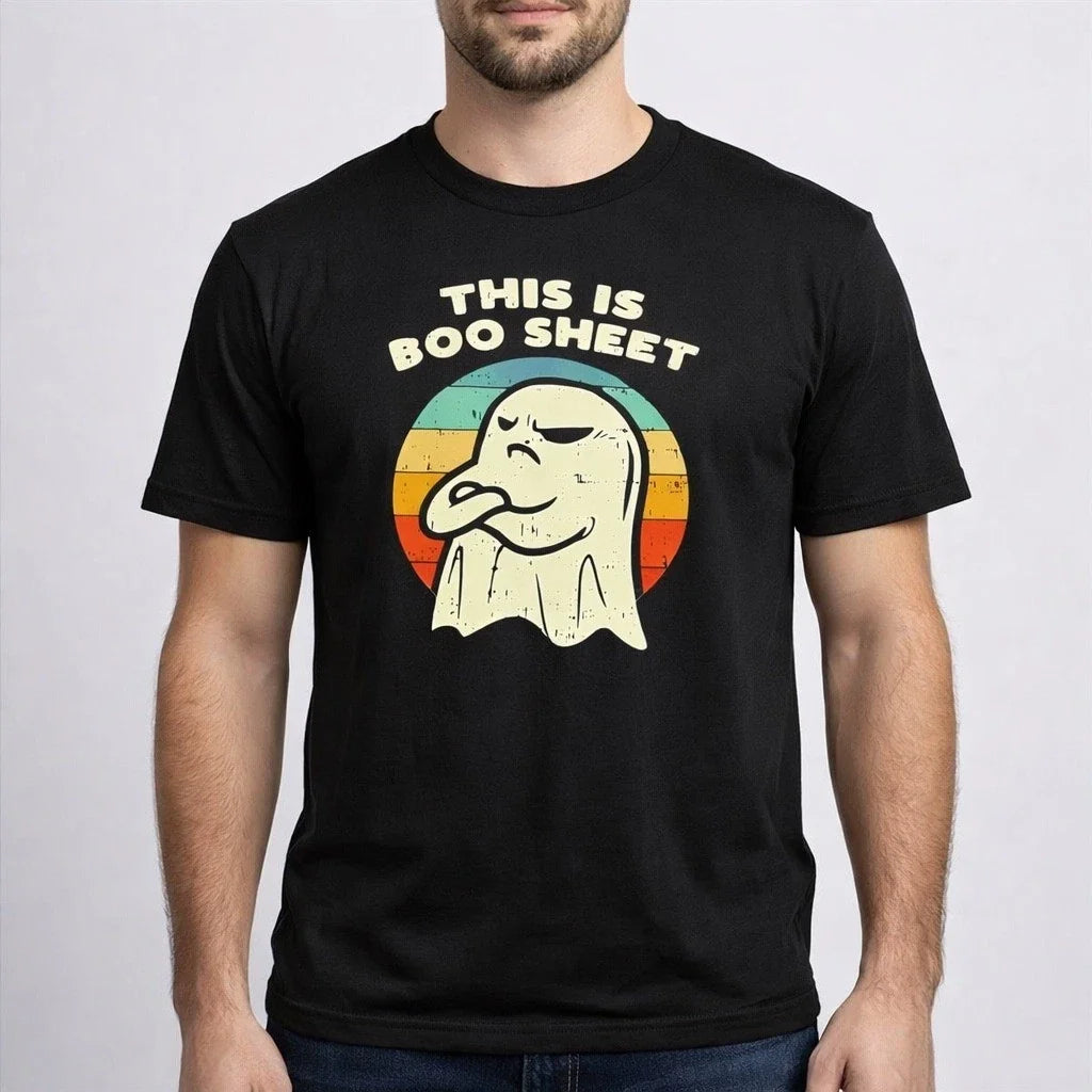 Gildan Heavy Cotton This is Boo Sheet Ghost Halloween T Shirt Mens Medium