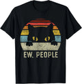 Ew People Retro Cat Funny Vintage Anti Social Introvert T-Shirt