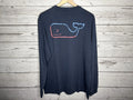 Vineyard Vines Mens Blue Vintage Whale Graphic Long Sleeve Shirt Medium NWT