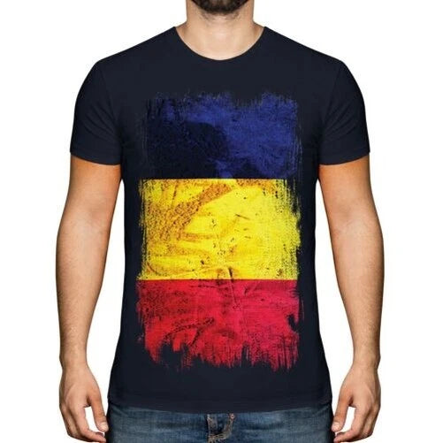 Chad Flag Grunge Mens T-Shirt T ? D Chad Chad football shirt