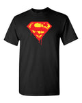 Superman's Death Bloody Logo Men's Cotton Blend Short Sleeve Shirt Multiple Size