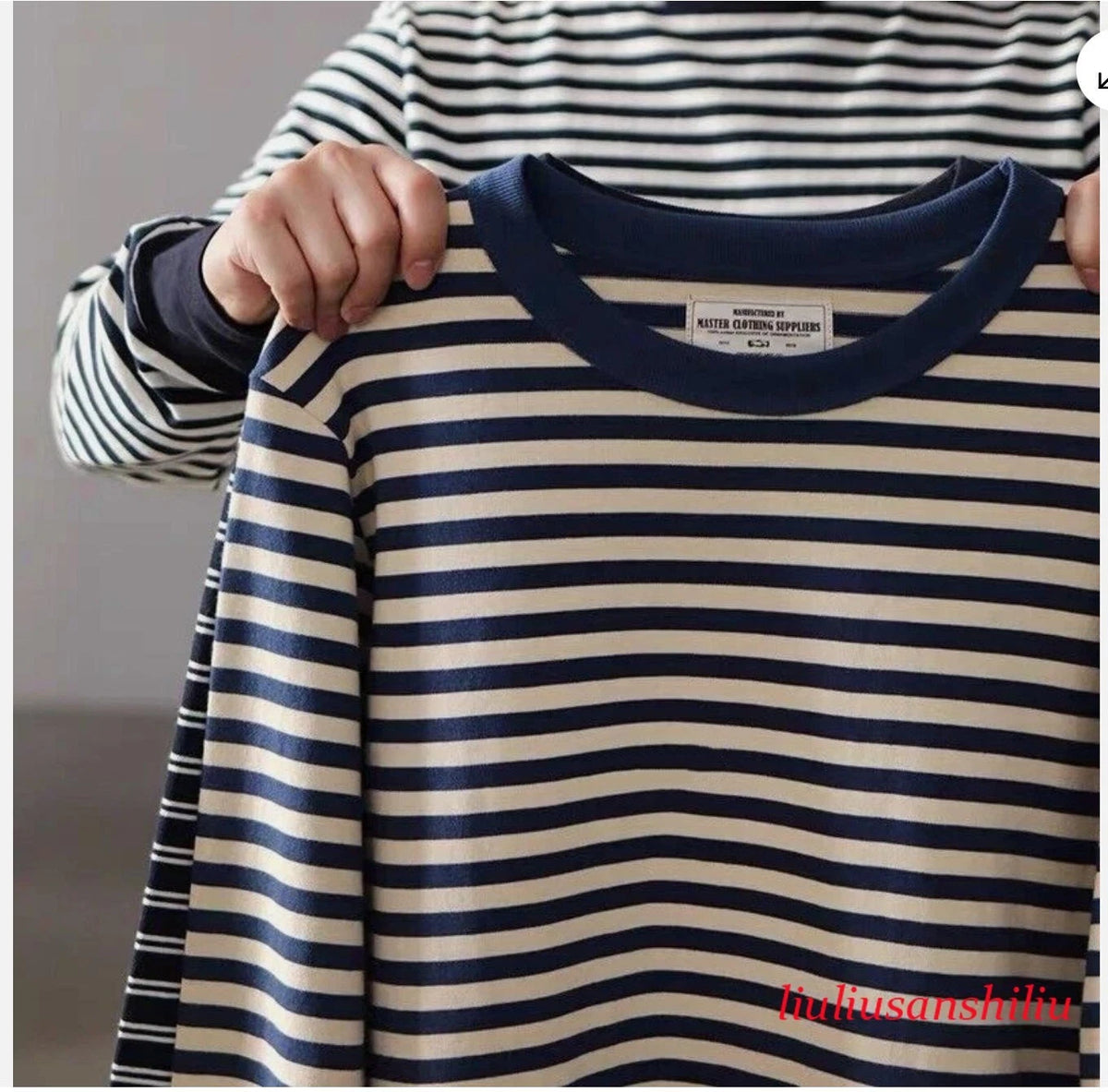 Retro Men Classic Breton Striped Long Sleeve Shirt Causal Cotton Sailor T-Shirts